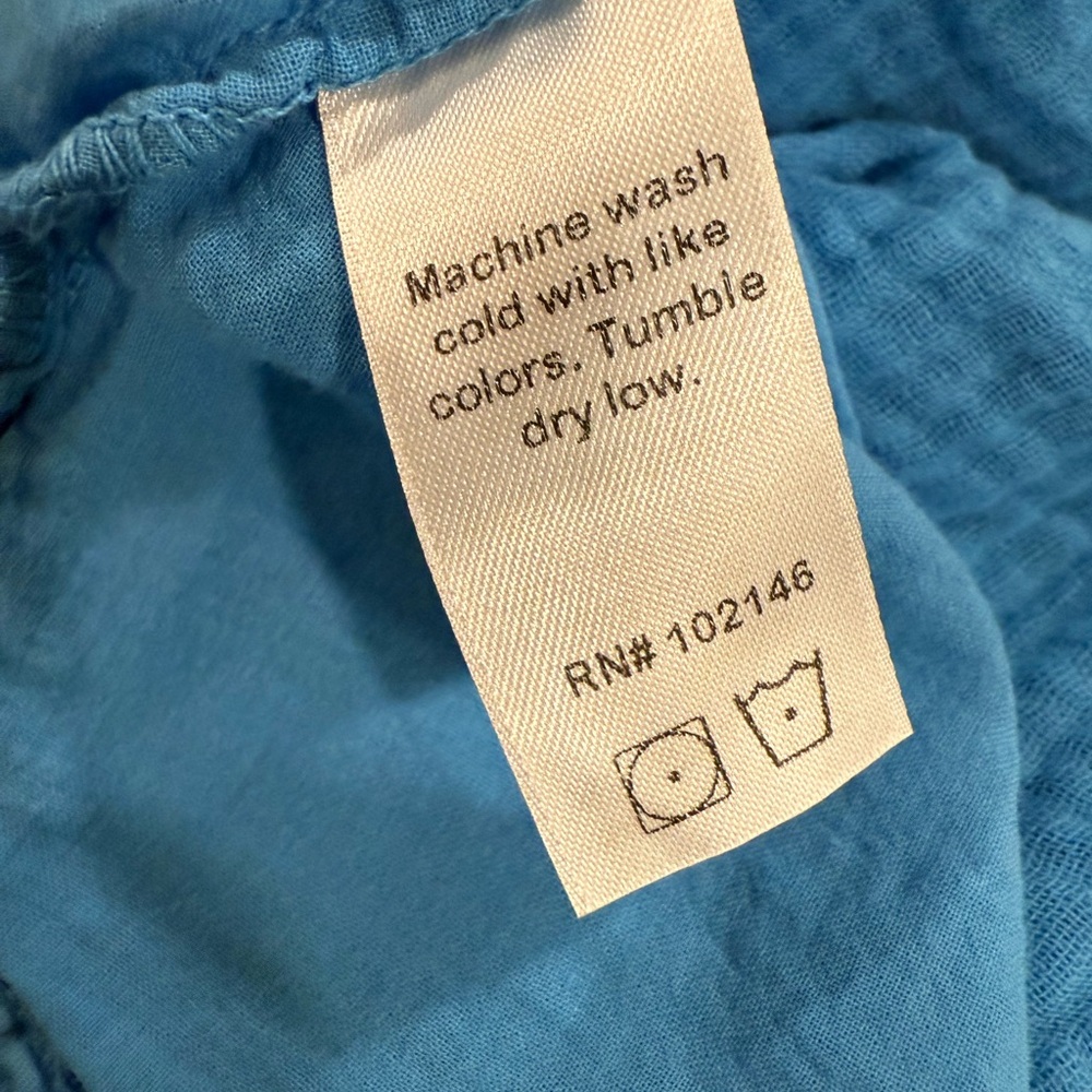 Michael Stars Josephine Blue Sleeveless Cotton Gauze Mini Above the Knee Dress - Picture 11 of 14